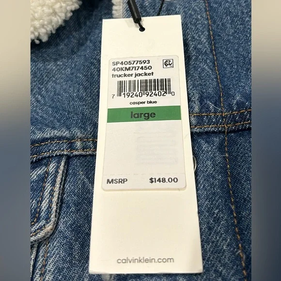 Calvin Klein Trucker Jacket in Casper Blue NWT - Picture 8 of 11